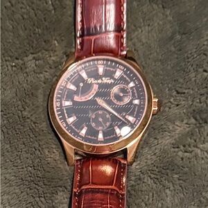 Pere De Temps Automatic Classic Brown Leather Strap Watch - never worn